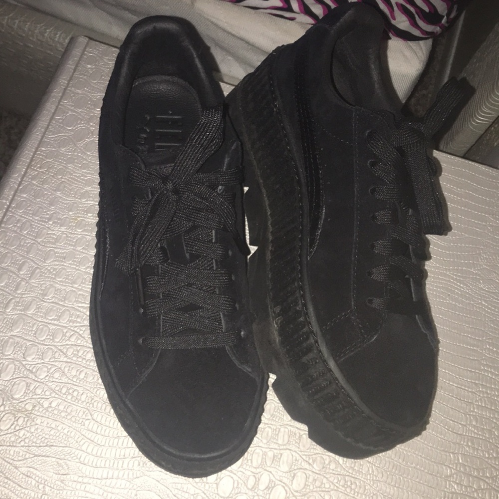 Black Rihanna Fenty Cleated Creepers